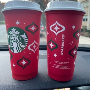 2 NEW!!!! 2023 Starbucks Reusable Cup! 2 cups